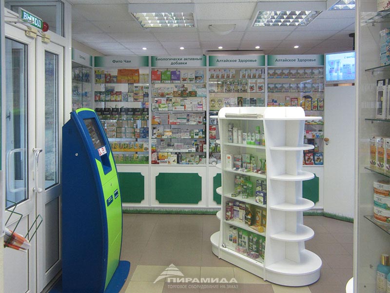 Остров под товар. Торговое оборудование для аптеки на заказ в Новосибирске